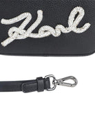 Borsa a spalla per bambina Karl Lagerfeld Kids nera con strass - Rubino Kids