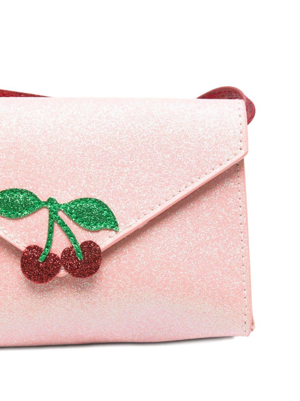 Borsa a spalla per bambina Konges Sløjd Love Letter rosa con motivo ciliegie - Rubino Kids