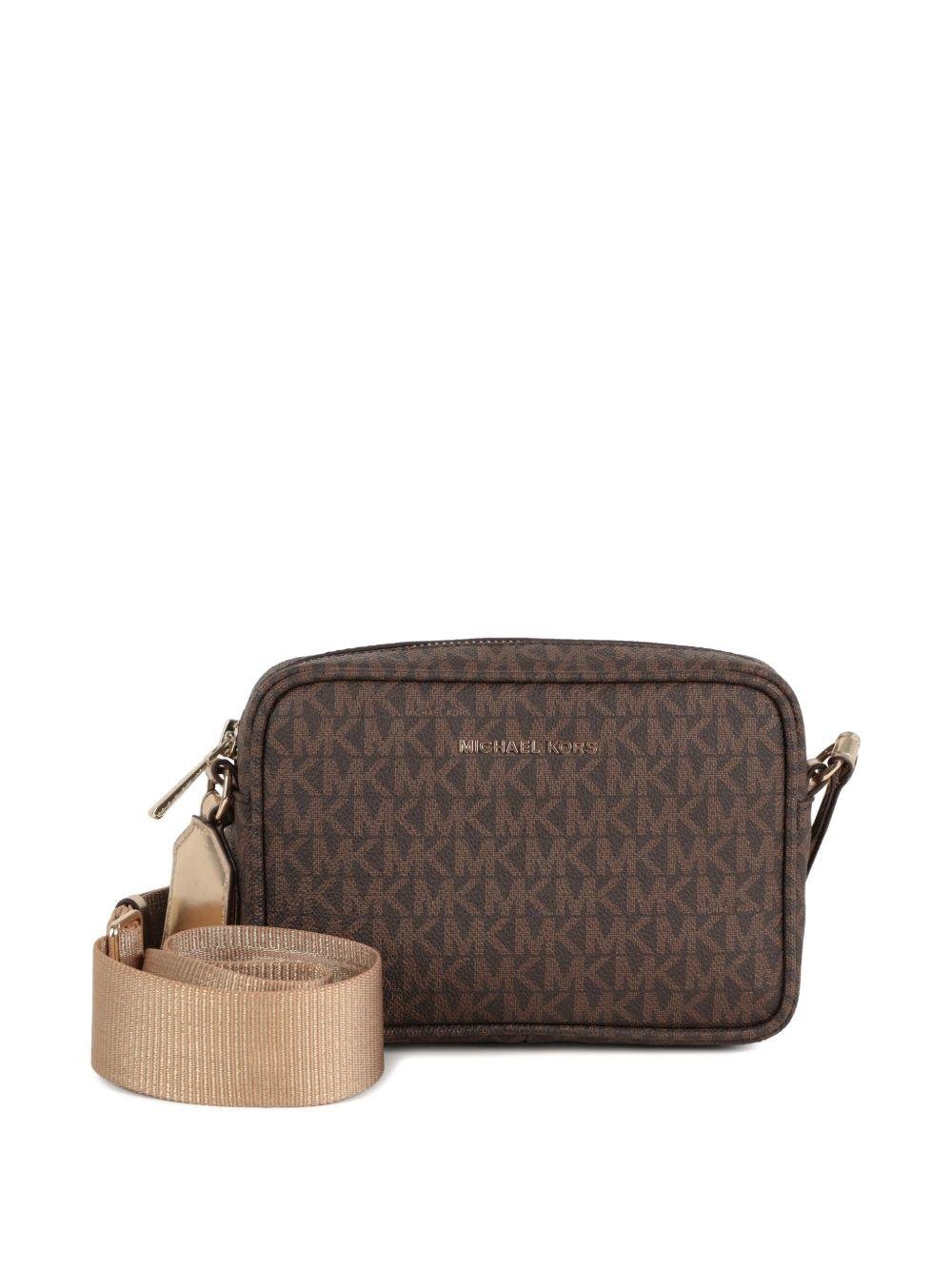 Borsa a spalla per bambina Michael Kors kids marrone con monogramma - Rubino Kids