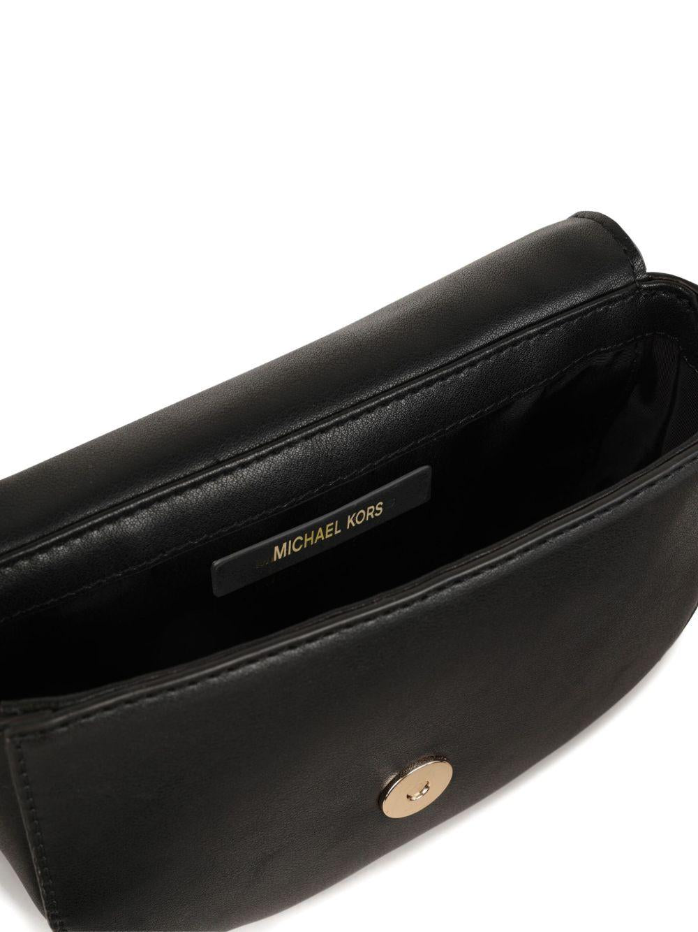 Borsa a spalla per bambina Michael Kors Kids nera con forma a mezza luna - Rubino Kids