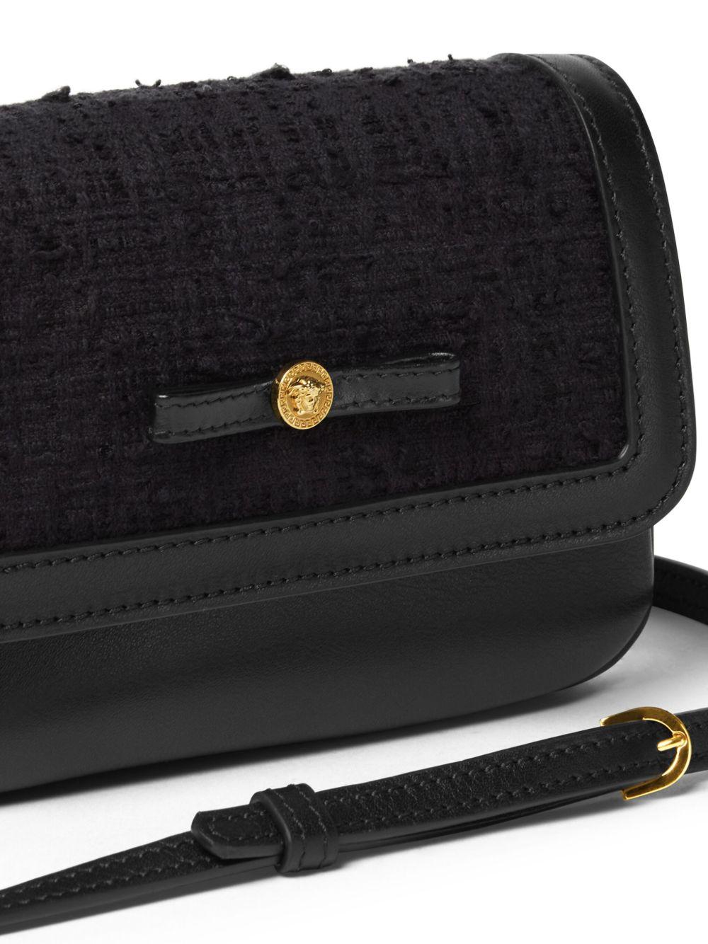 Borsa a spalla per bambina Versace Kids nero con inserti - Rubino Kids