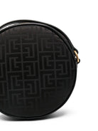 Borsa a tracolla per bambina Balmain Kids nera rotonda con monogramma - Rubino Kids