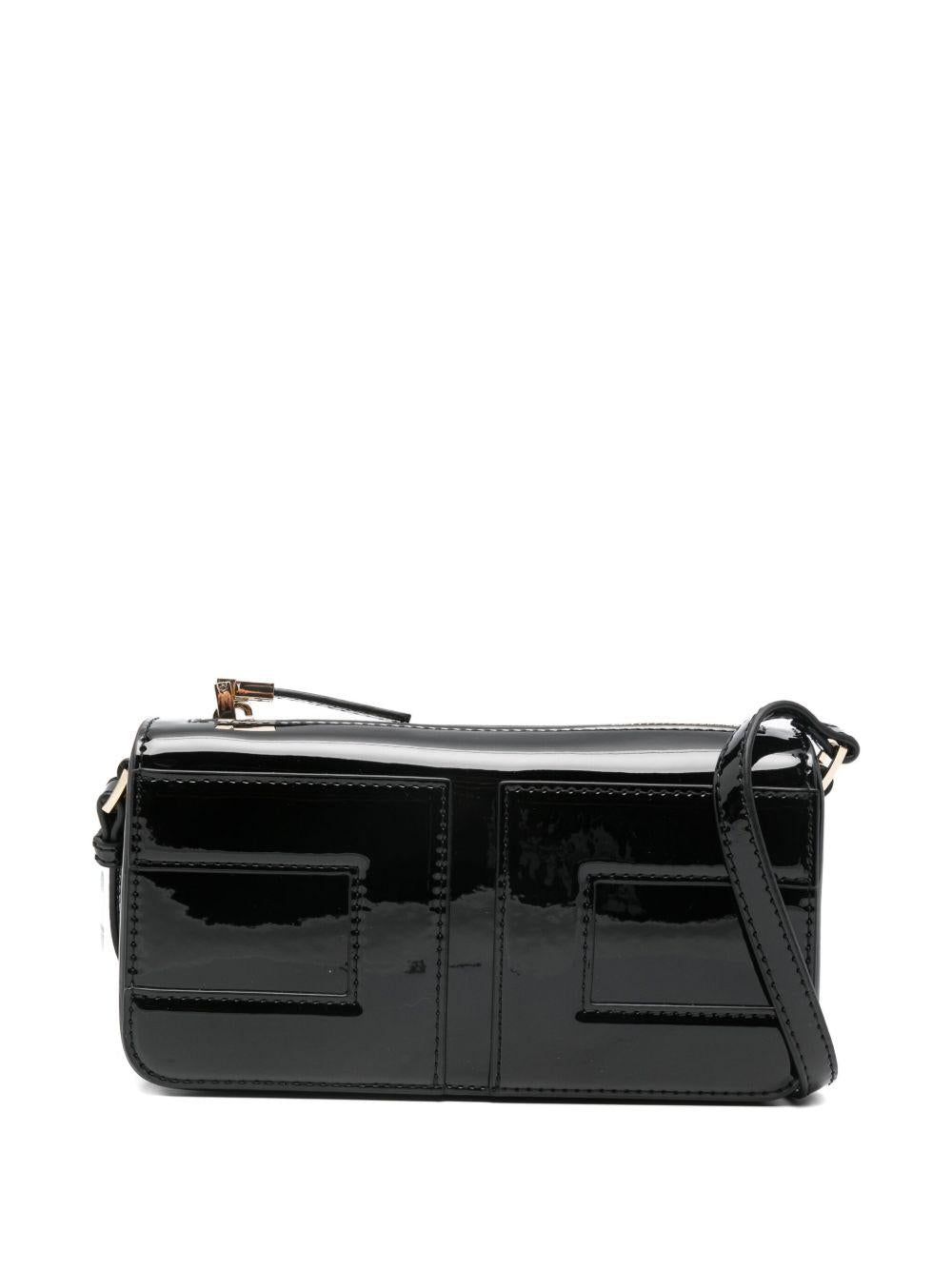 Borsa a tracolla per bambina Elisabetta Franchi La Mia Bambina nera con design a pannelli - Rubino Kids