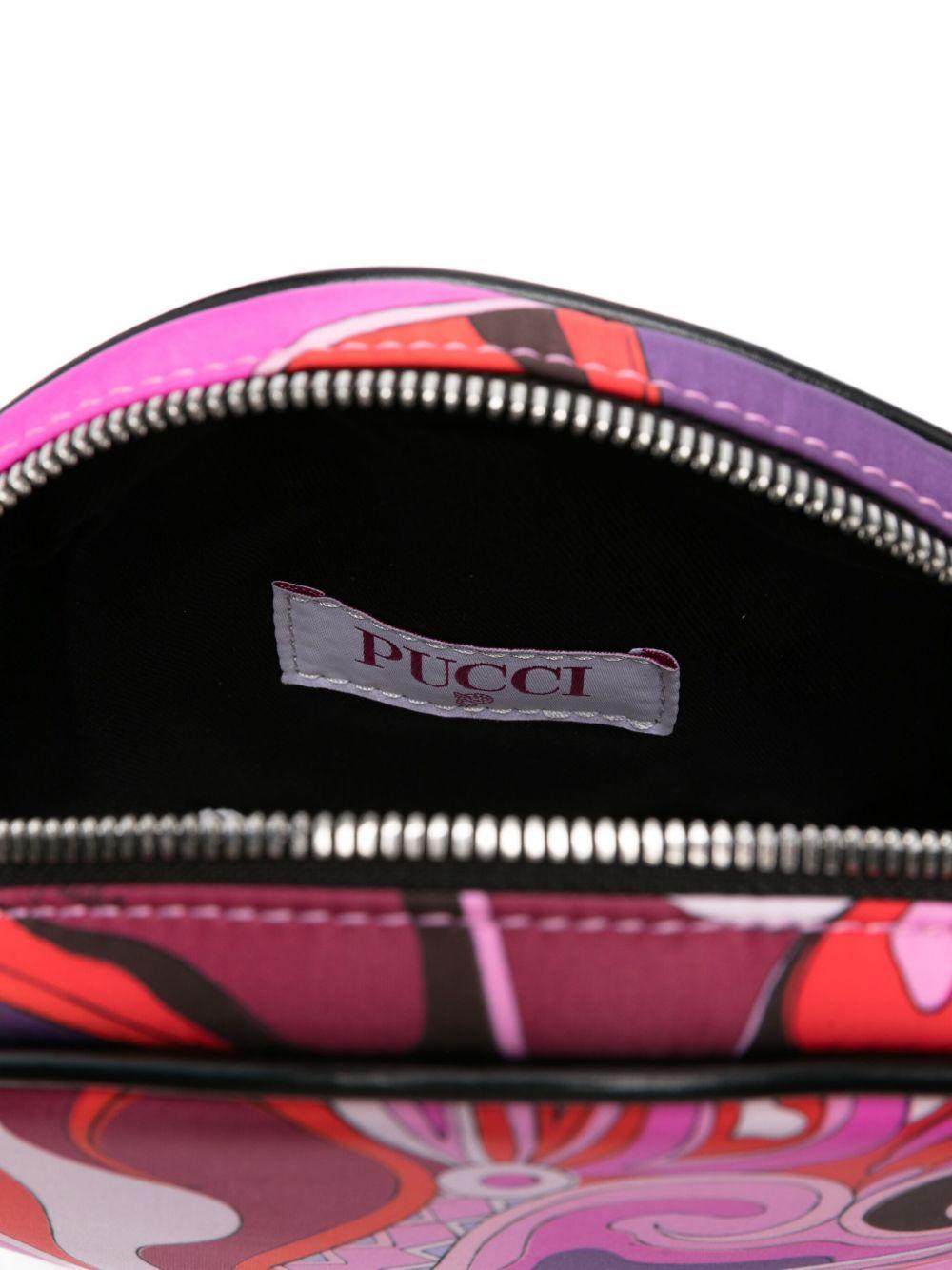 Borsa a tracolla per bambina Emilio Pucci Junior fucsia con motivo astratto - Rubino Kids