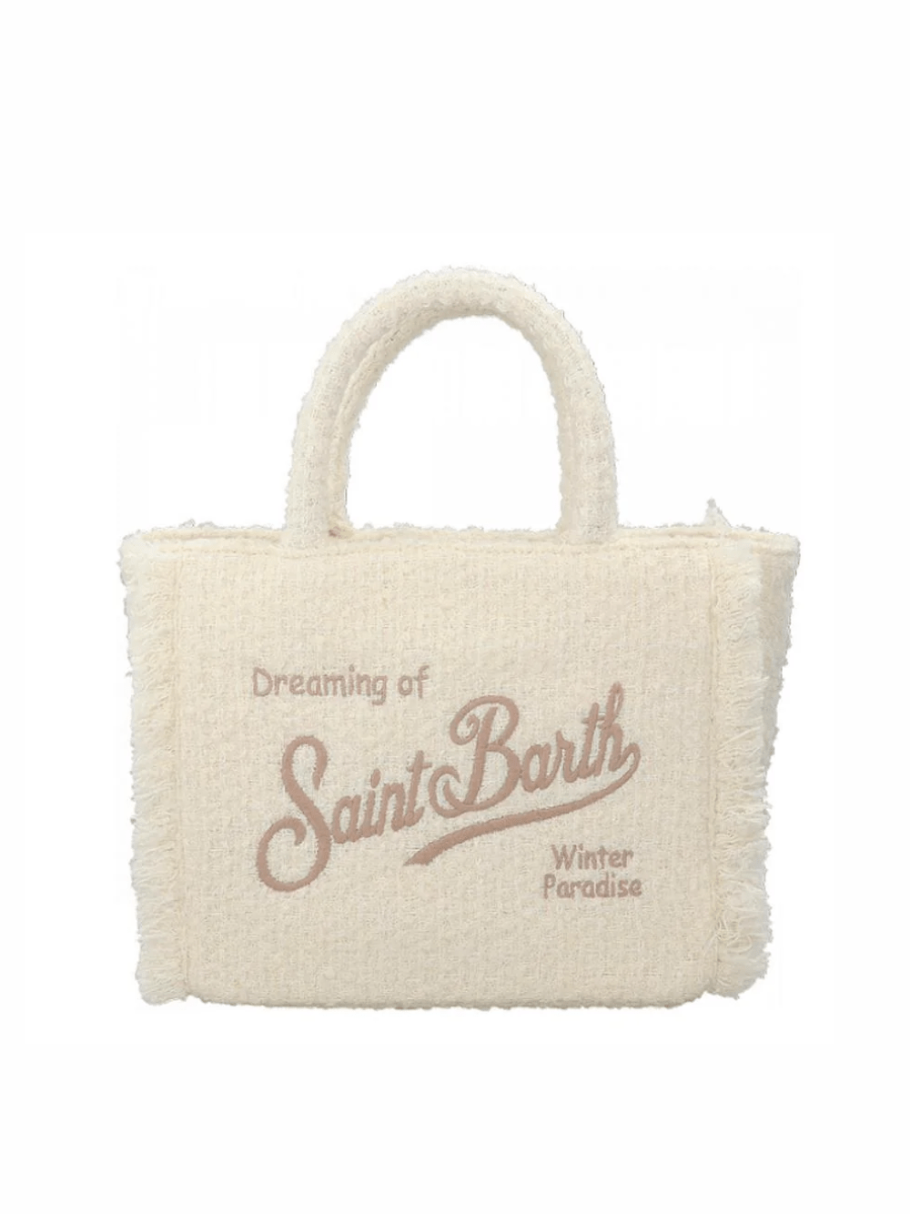 Borsa Colette per bambina MC2 Saint Barth Kids bianca con logo ricamato a contrasto - Rubino Kids