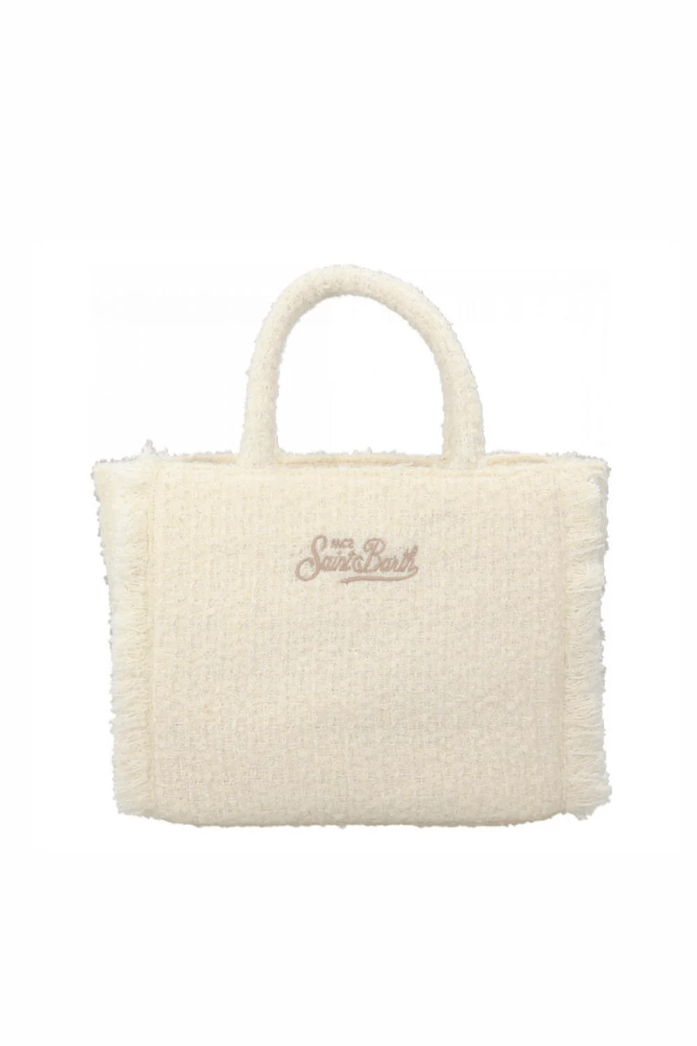 Borsa Colette per bambina MC2 Saint Barth Kids bianca con logo ricamato a contrasto - Rubino Kids