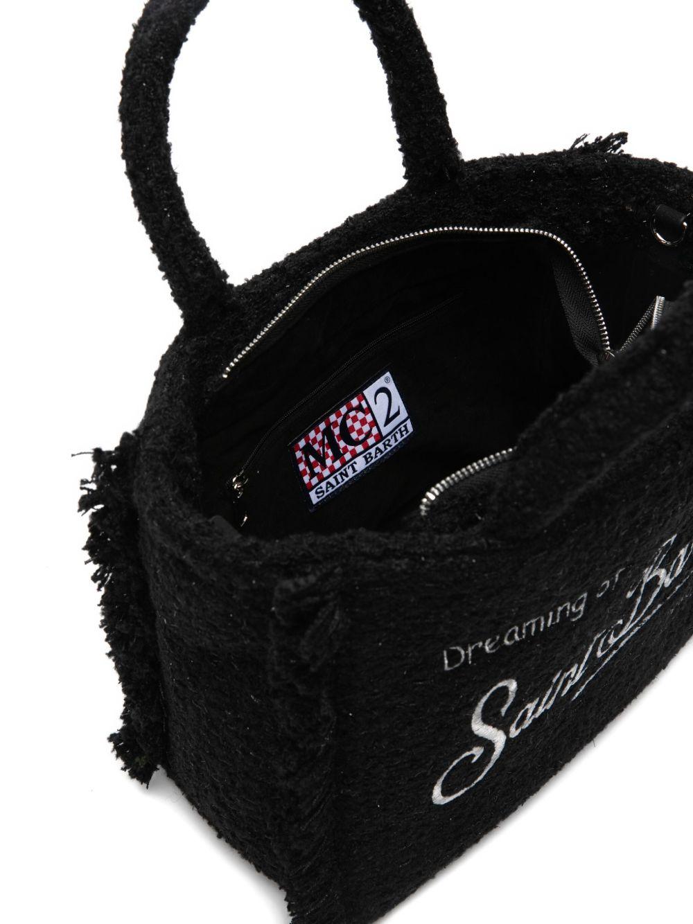 Borsa Colette per bambina MC2 Saint Barth Kids nera con dettagli ricamati - Rubino Kids