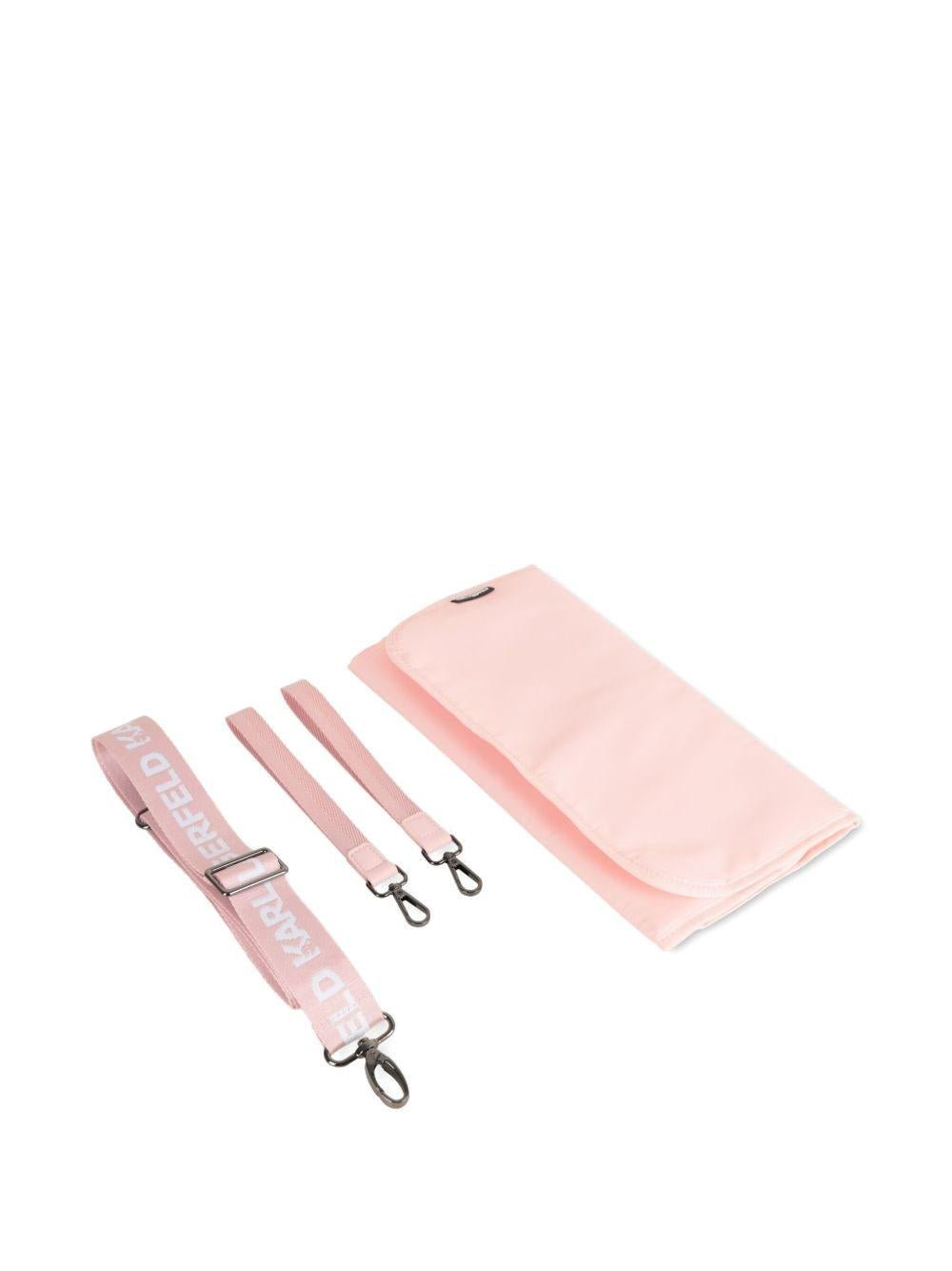 Borsa fasciatoio Choupette per neonata Karl Lagerfeld Kids rosa con logo sulla fascia - Rubino Kids