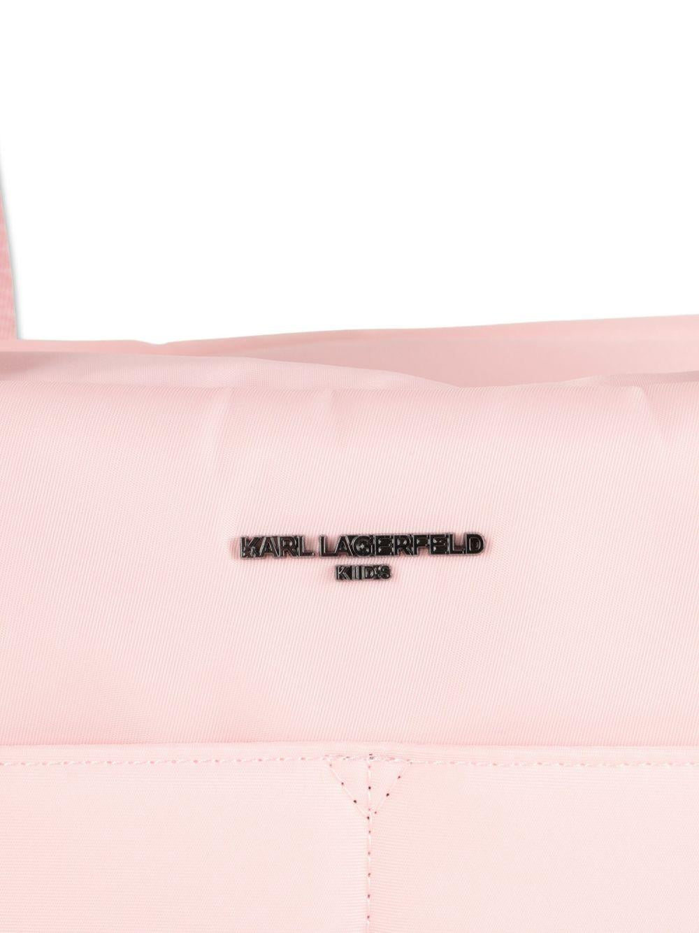 Borsa fasciatoio Choupette per neonata Karl Lagerfeld Kids rosa con logo sulla fascia - Rubino Kids