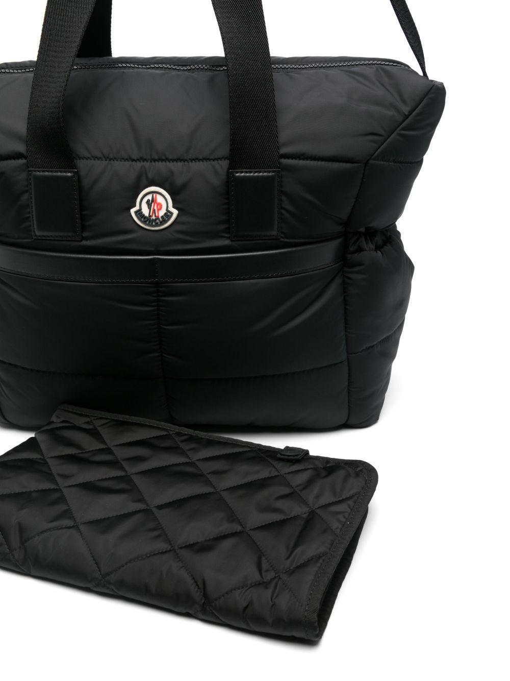 Borsa fasciatoio Mommy per neonati Moncler Enfant nera con tracolla regolabile - Rubino Kids