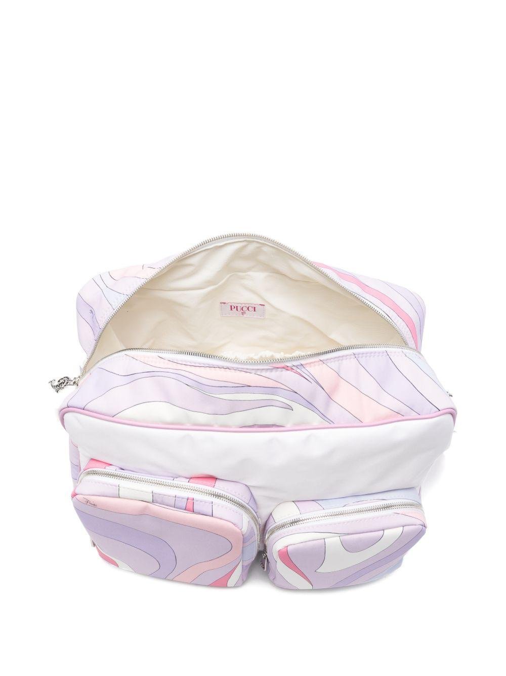 Borsa fasciatoio per neonata Pucci Junior viola con stampa grafica all - over - Rubino Kids