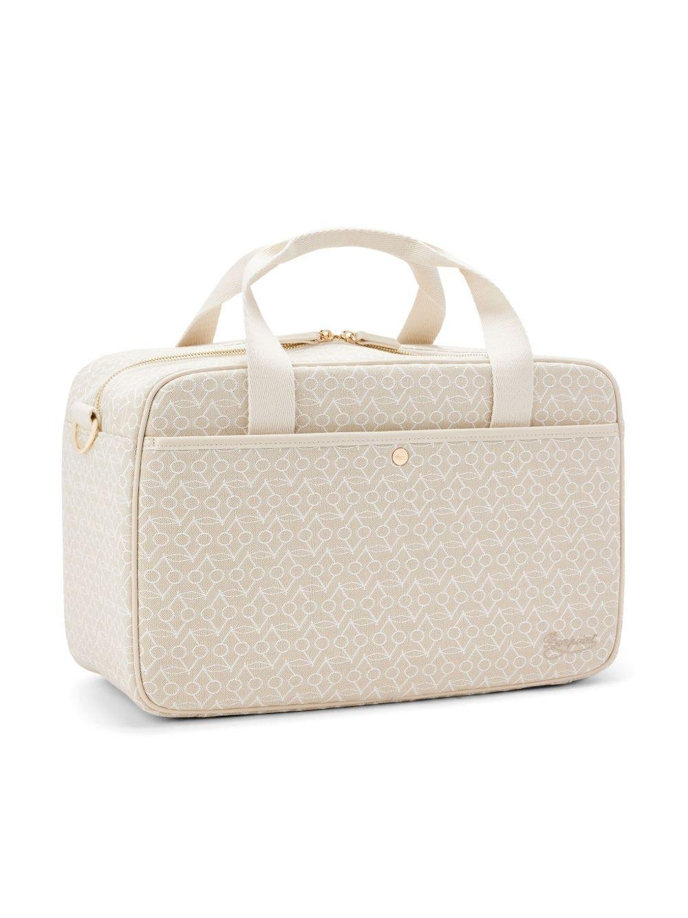 Borsa fasciatoio per neonati Bonpoint beige con stampa del logo all - over - Rubino Kids