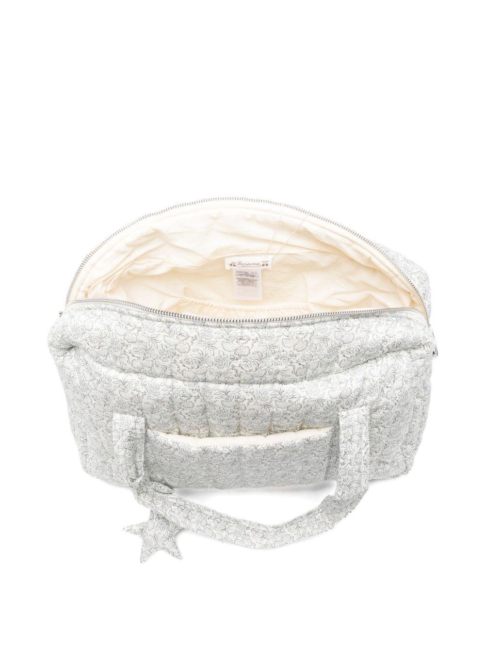 Borsa fasciatoio per neonati Bonpoint grigio con stampa floreale - Rubino Kids