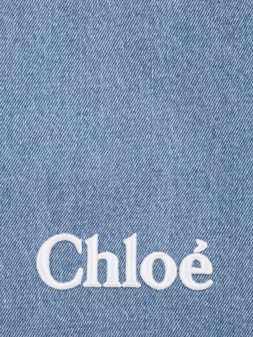 Borsa fasciatoio per neonati Chloé Kids azzurra con logo ricamato - Rubino Kids