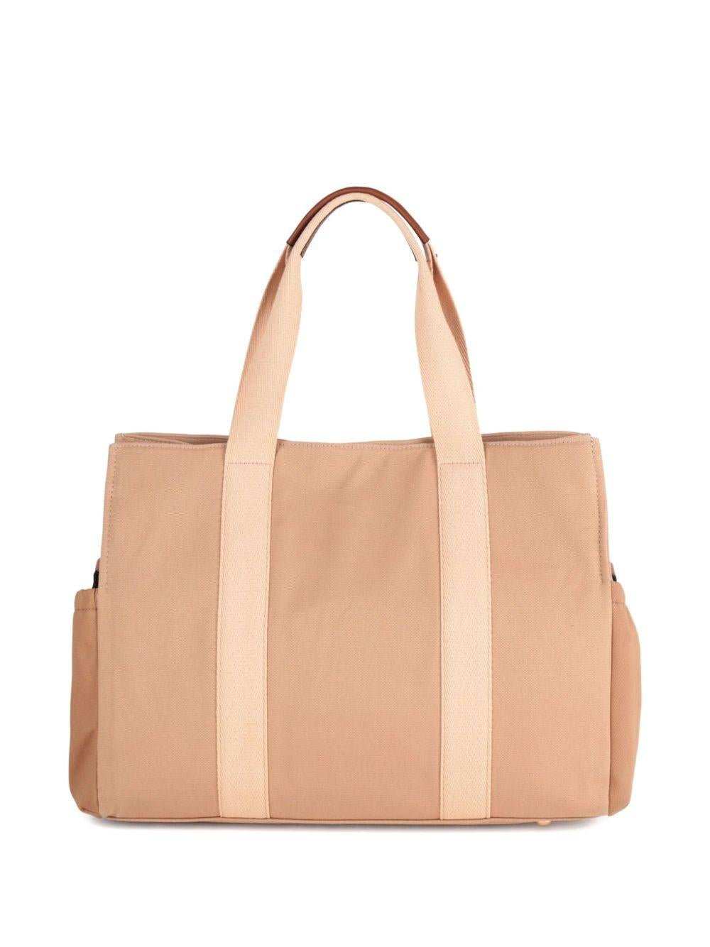 Borsa fasciatoio per neonati Chloé Kids beige con dettaglio logo - Rubino Kids