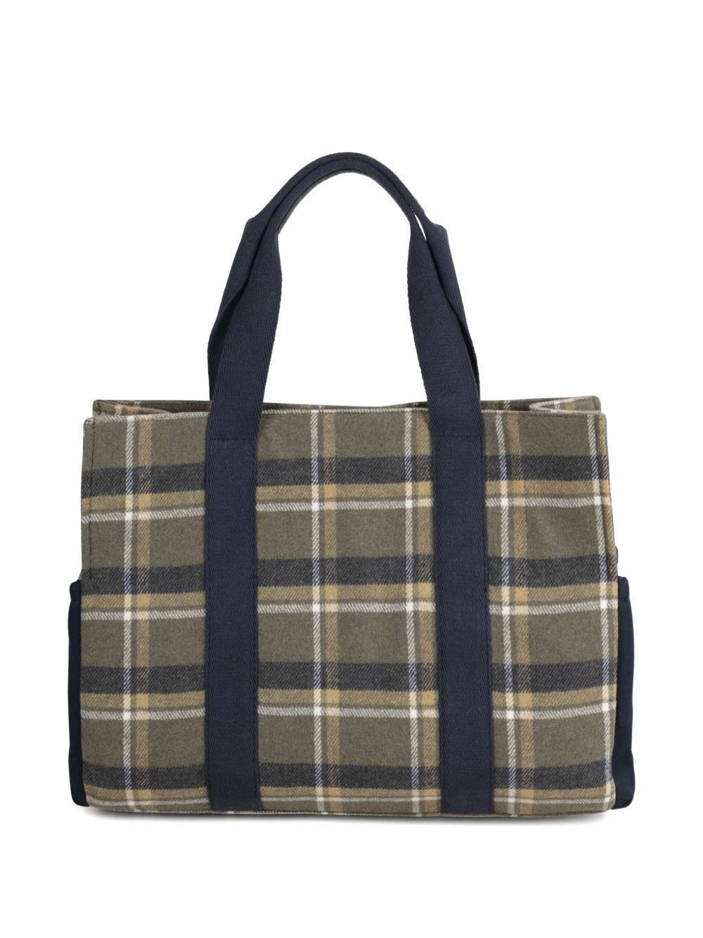 Borsa fasciatoio per neonati Chloé Kids blu con motivo a quadri <BR/> - Rubino Kids