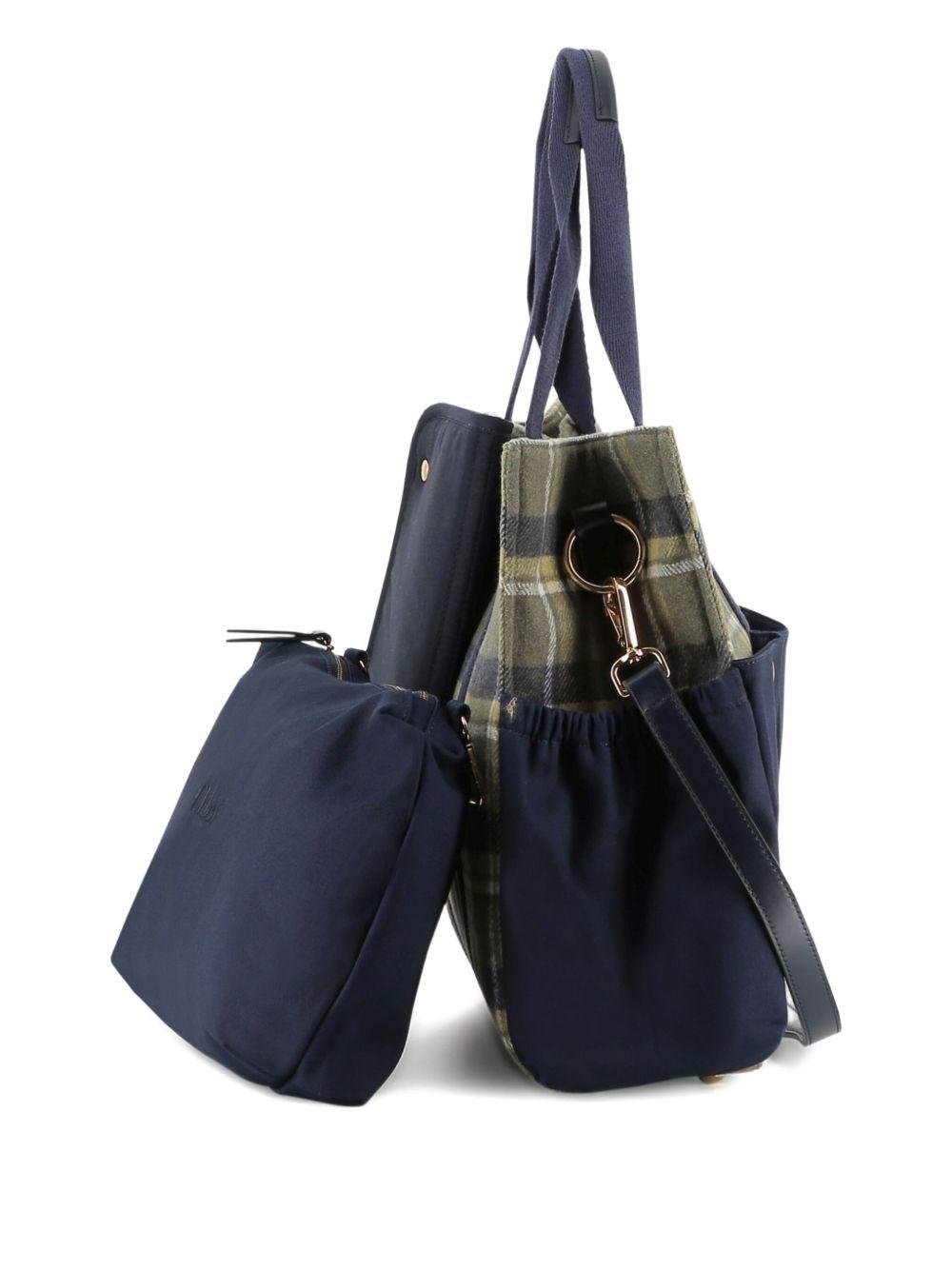 Borsa fasciatoio per neonati Chloé Kids blu con motivo a quadri <BR/> - Rubino Kids