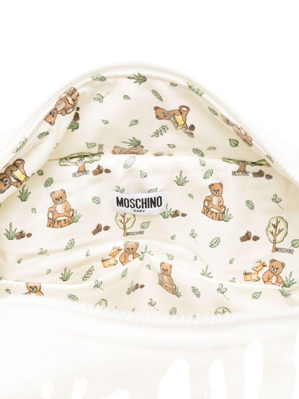 Borsa fasciatoio per neonati Moschino Kids bianco con stampa Teddy Bear - Rubino Kids
