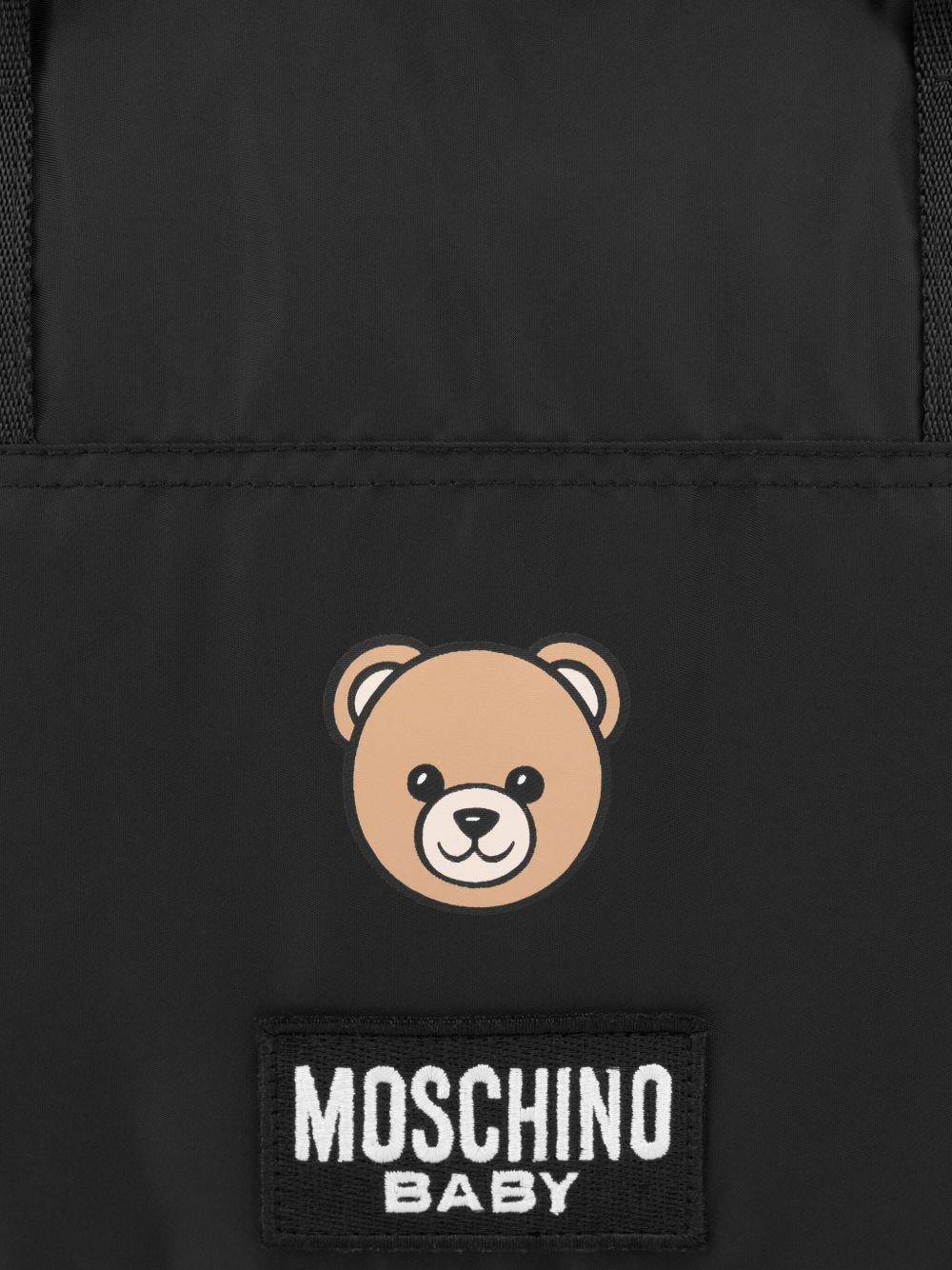 Borsa fasciatoio per neonati Moschino Kids nero con stampa teddy - Rubino Kids