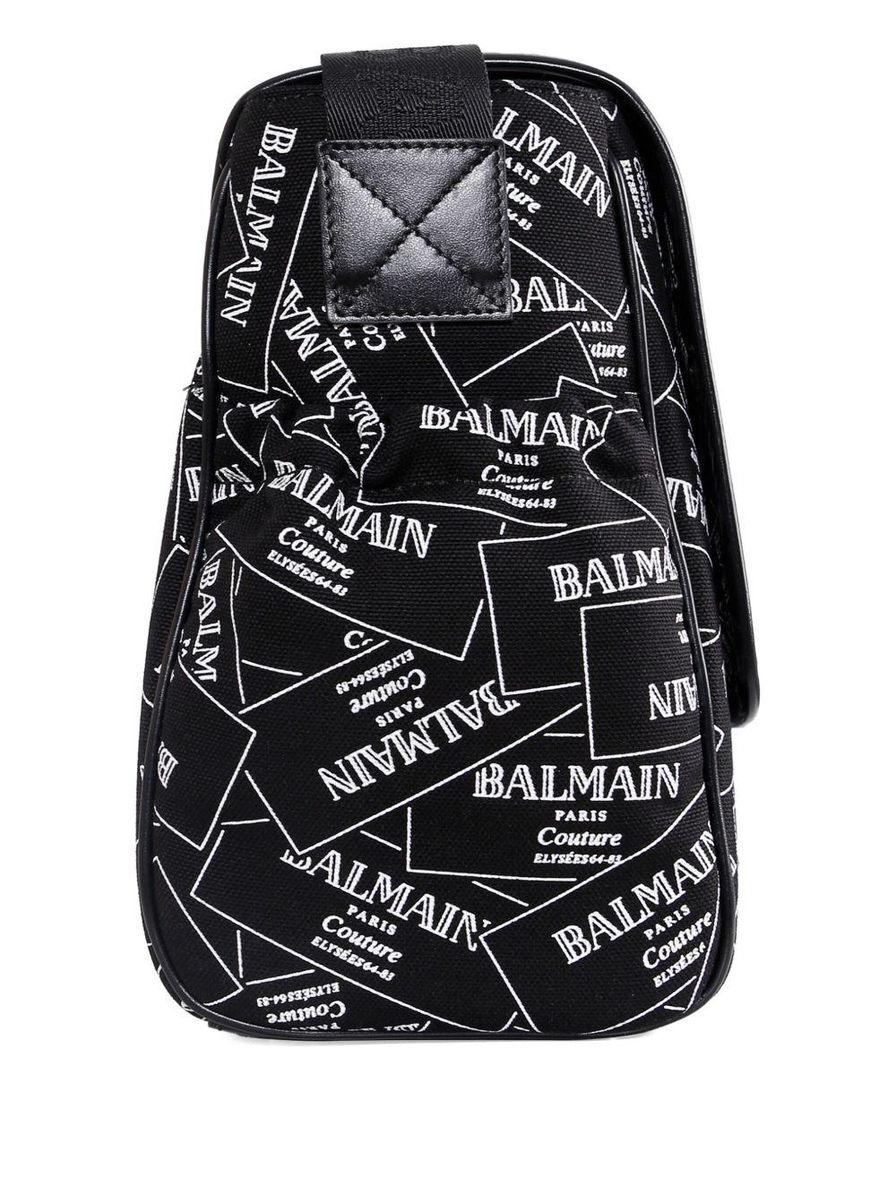 Borsa fasciatoio per neonato Balmain Kids nera con stampa - Rubino Kids
