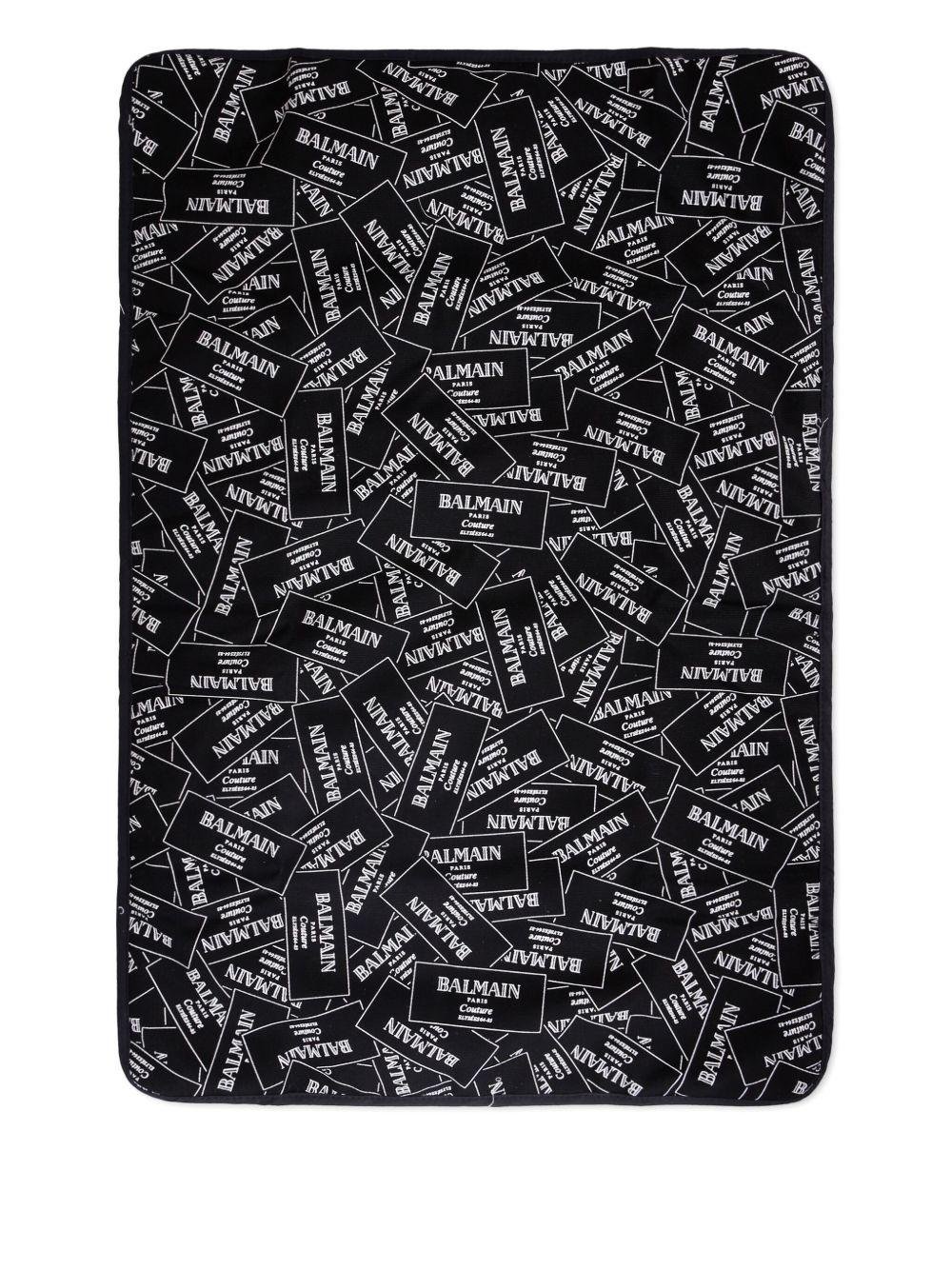 Borsa fasciatoio per neonato Balmain Kids nera con stampa - Rubino Kids