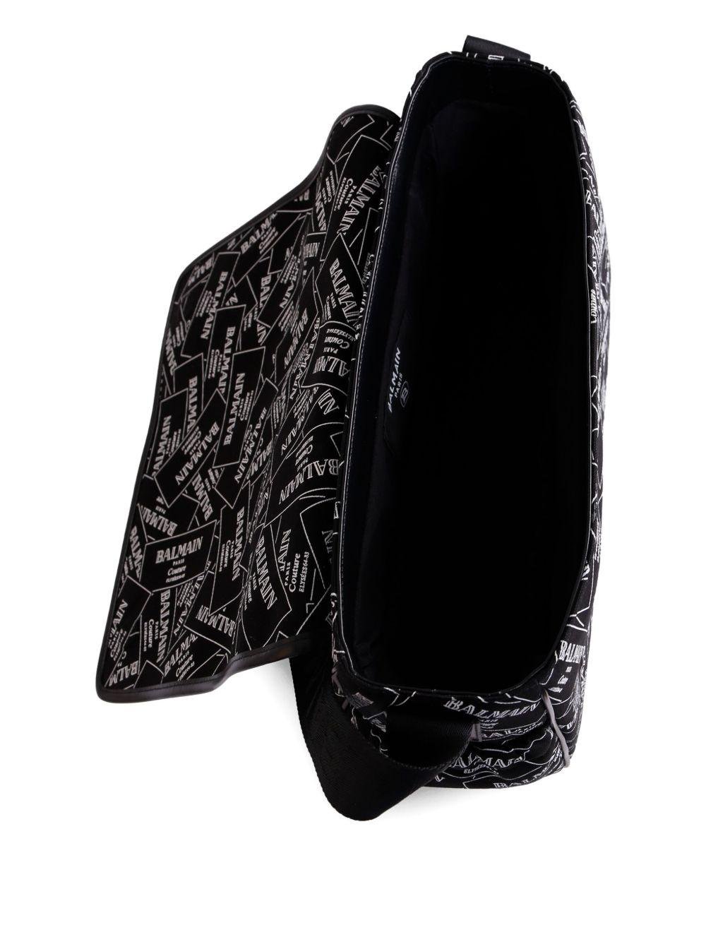 Borsa fasciatoio per neonato Balmain Kids nera con stampa - Rubino Kids