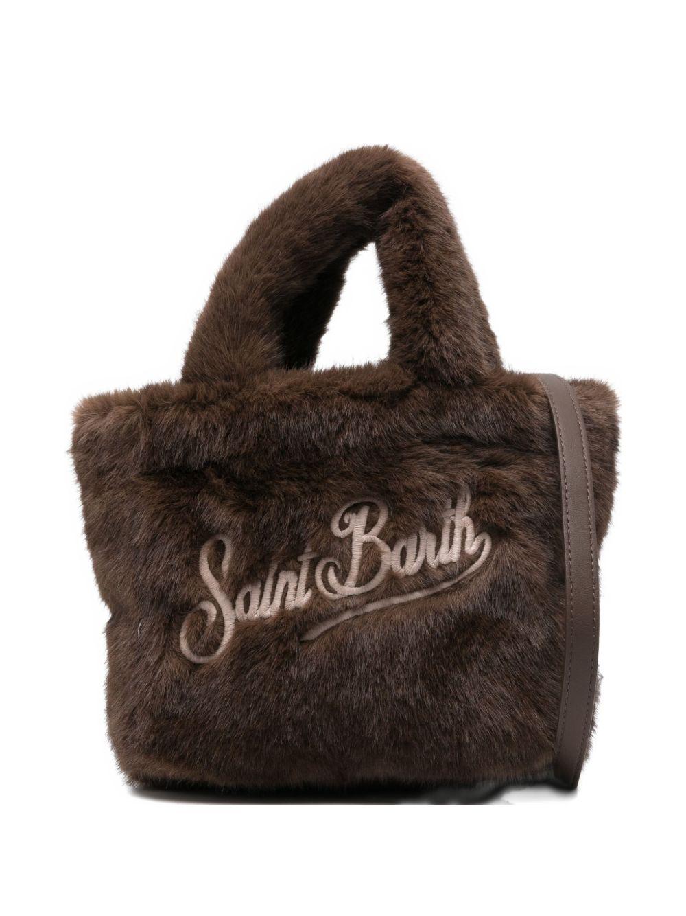 Borsa MC2 Saint Barth Kids Vanity Soft Fur marrone in pelliccia sintetica - Rubino Kids
