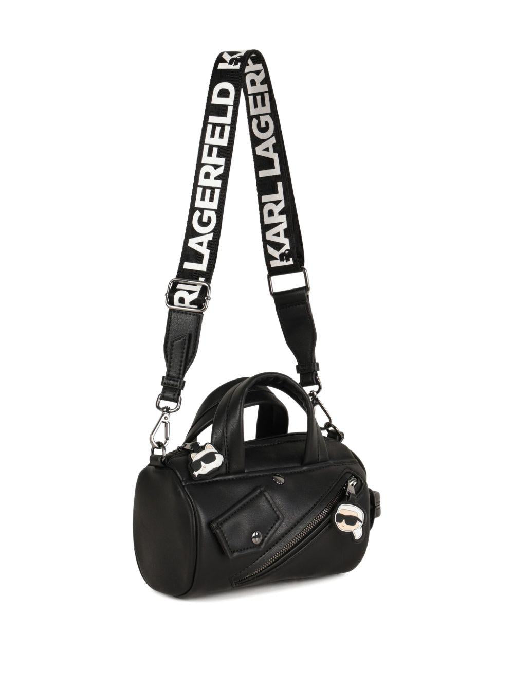 Borsa mini per bambina Karl Lagefeld Kids nera in pelle con tracolla removibile - Rubino Kids