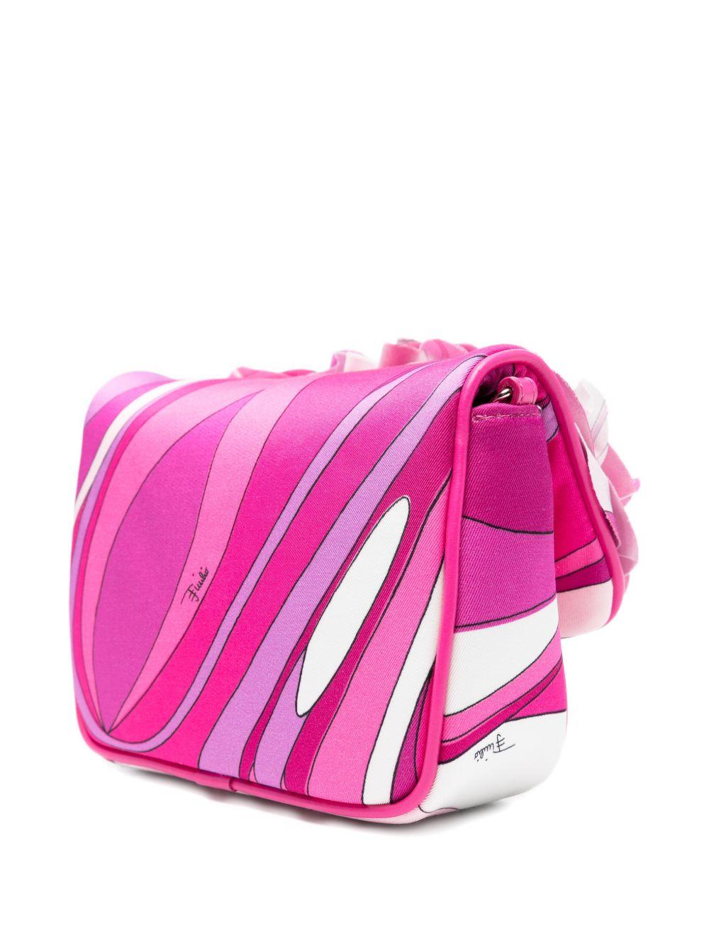 Borsa per bambina Emilio Pucci Junior fucsia con applicazione floreale - Rubino Kids