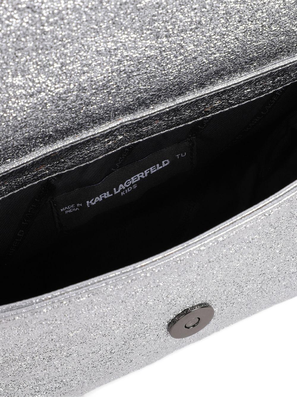 Borsa per bambina Karl Lagerfeld Kids argento con applicazioni glitterate - Rubino Kids