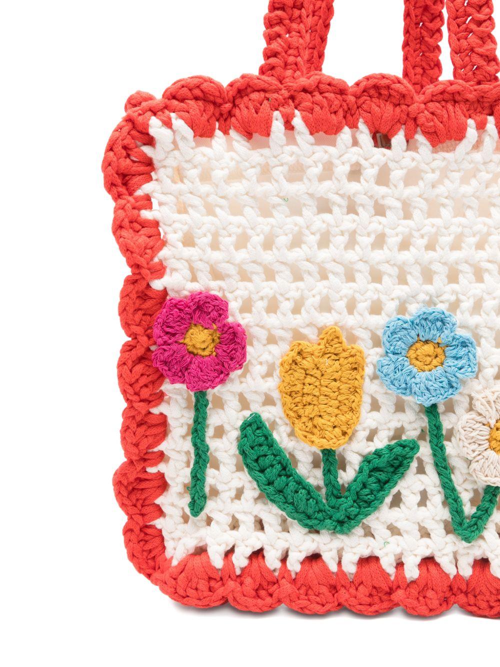 Borsa per bambina Stella McCartney Kids biancs con applicazione a fiori - Rubino Kids