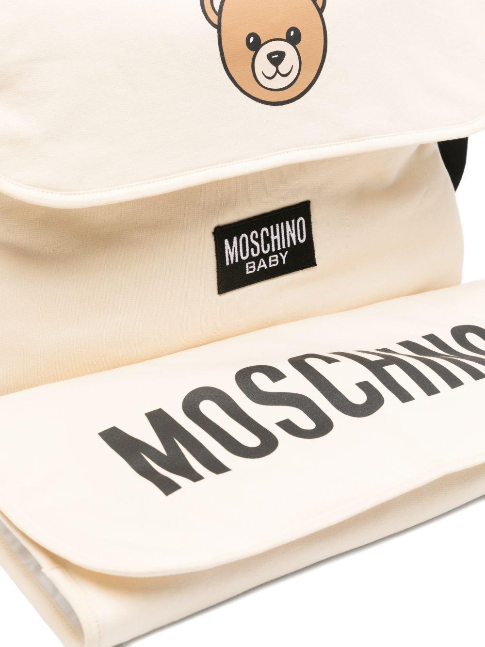 Borsa per neonati Moschino Kids beige con stampa Teddy Bear - Rubino Kids