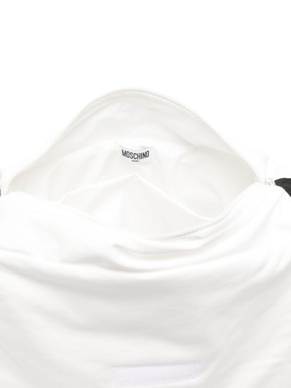 Borsa per neonati Moschino Kids bianca con stampa Teddy Bear - Rubino Kids
