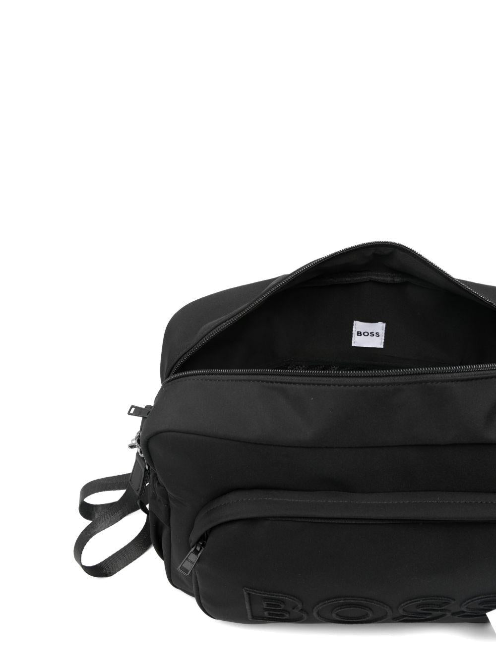 Borsa per neonato Boss Kids nera con logo frontale in rilievo - Rubino Kids