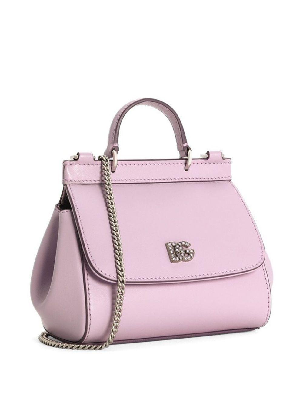 Borsa Sicily per bambina Dolce & Gabbana Kids viola con decorazione con strass - Rubino Kids