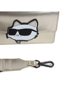 Borsa tote K/Ikonik per bambina Karl Lagerfield dorata con tracolla regolabile con logo - Rubino Kids