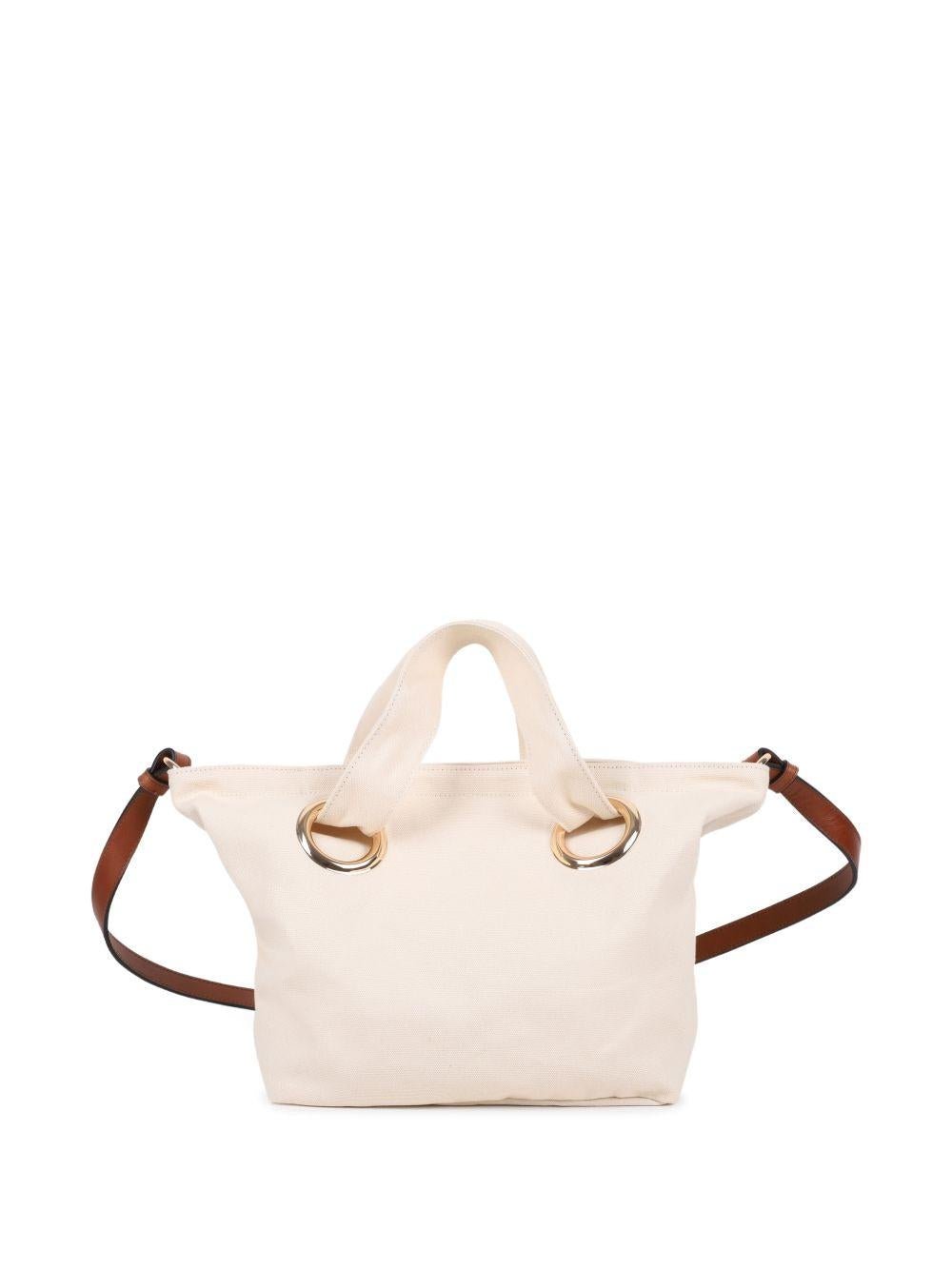 Borsa tote per bambina Chloé Kids beige con logo ricamato sul davanti - Rubino Kids