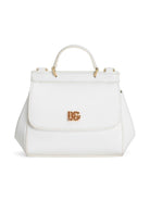 Borsa tote per bambina Dolce & Gabbana Kids Sicily mini bianco con logo con gemme - Rubino Kids