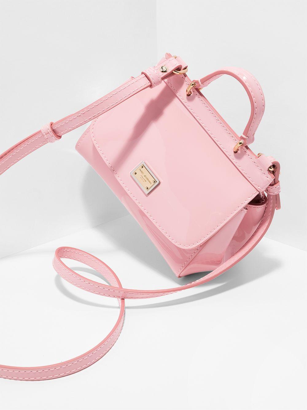 Borsa tote per bambina Dolce & Gabbana Kids Sicily mini rosa lucida - Rubino Kids