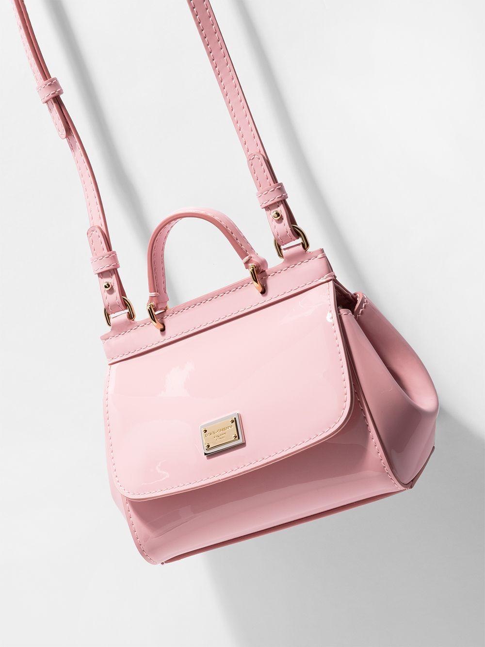 Borsa tote per bambina Dolce & Gabbana Kids Sicily mini rosa lucida - Rubino Kids
