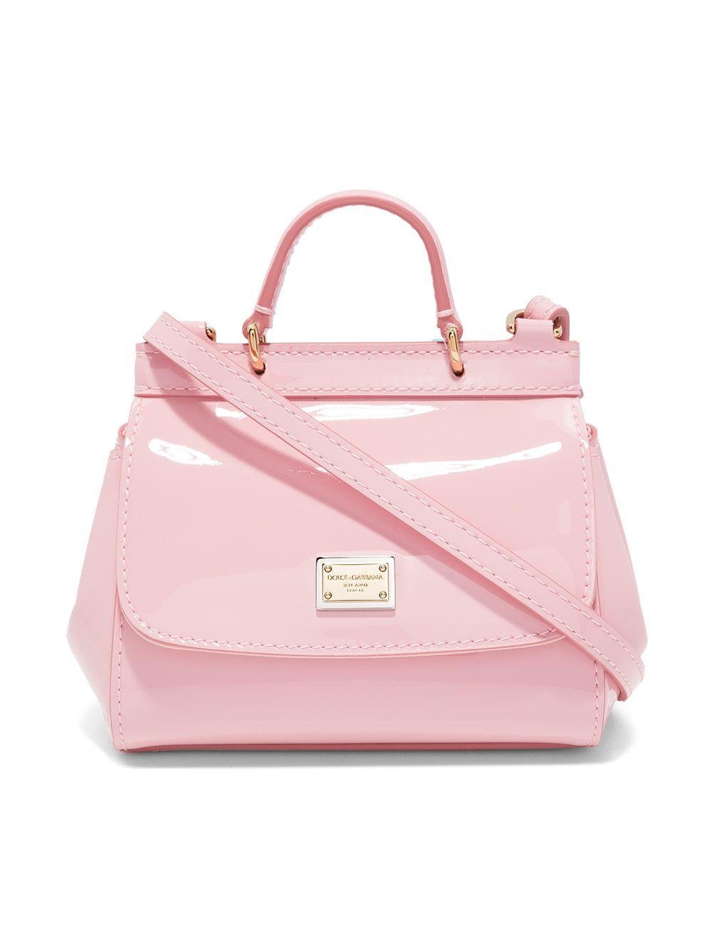 Borsa tote per bambina Dolce & Gabbana Kids Sicily mini rosa lucida - Rubino Kids
