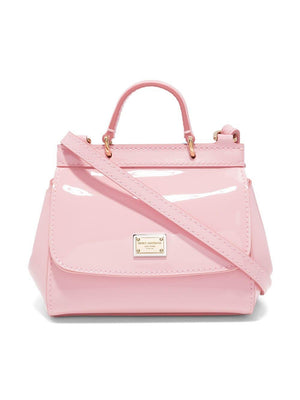 Dolce & Gabbana Kids Sicily Mini Glossy Pink Tote Bag for Girls