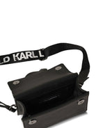 Borsa tote per bambina Karl Lagerfeld Kids nera con Ikon Karl e in pelle - Rubino Kids