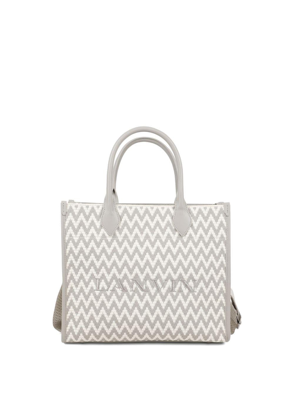 Borsa tote per bambina Lanvin Enfant grigia con motivo a zig - zag - Rubino Kids