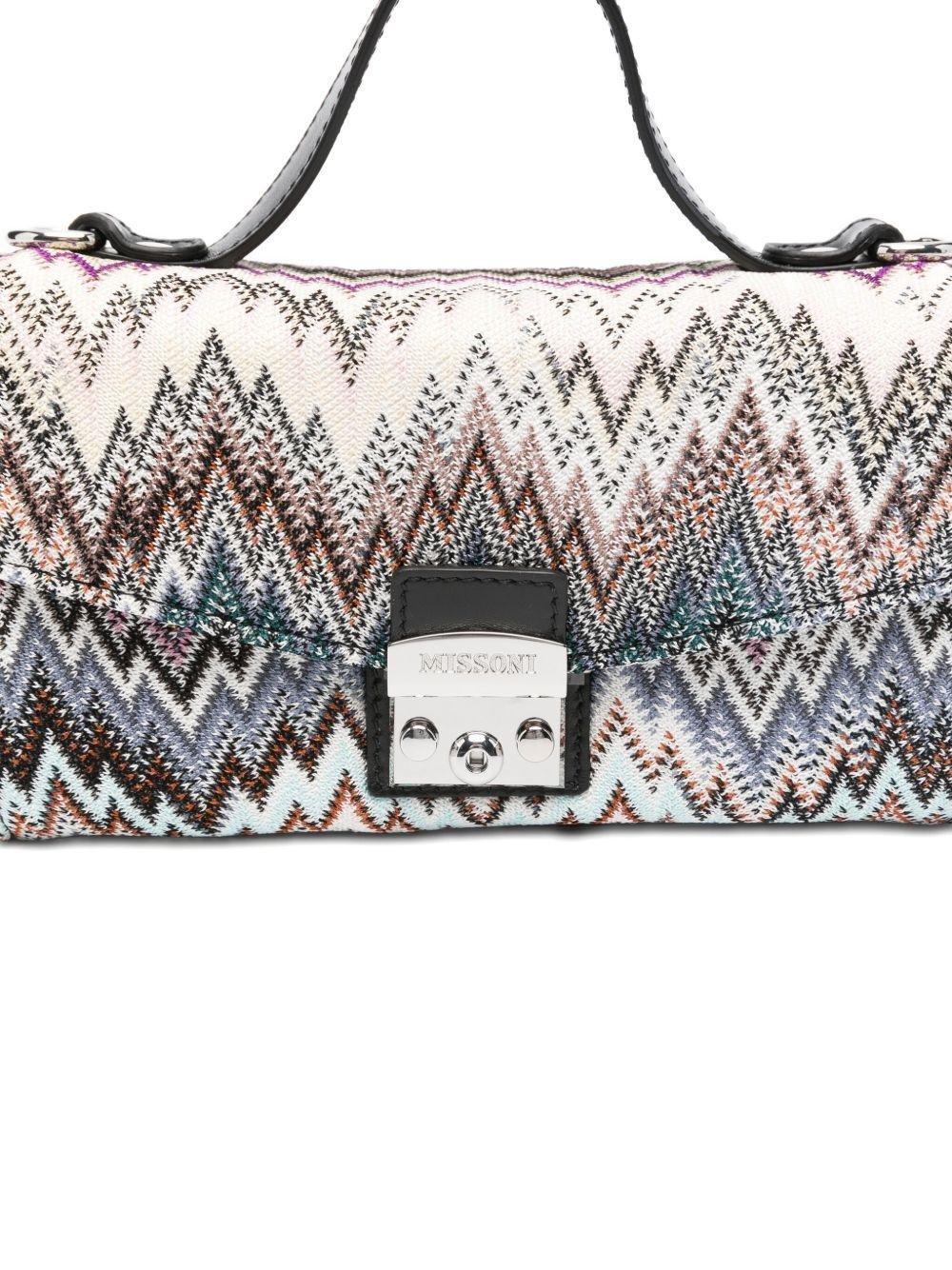 Borsa tote per bambina Missoni Kids nero con motivo zigzag - Rubino Kids