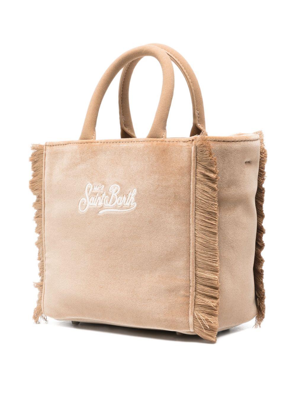 Borsa Vanity Mini per bambina MC2 Saint Barth Kids beige con logo a contrasto sul davanti - Rubino Kids