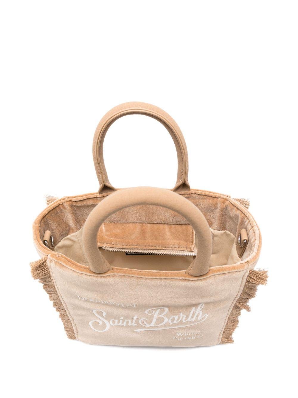 Borsa Vanity Mini per bambina MC2 Saint Barth Kids beige con logo a contrasto sul davanti - Rubino Kids
