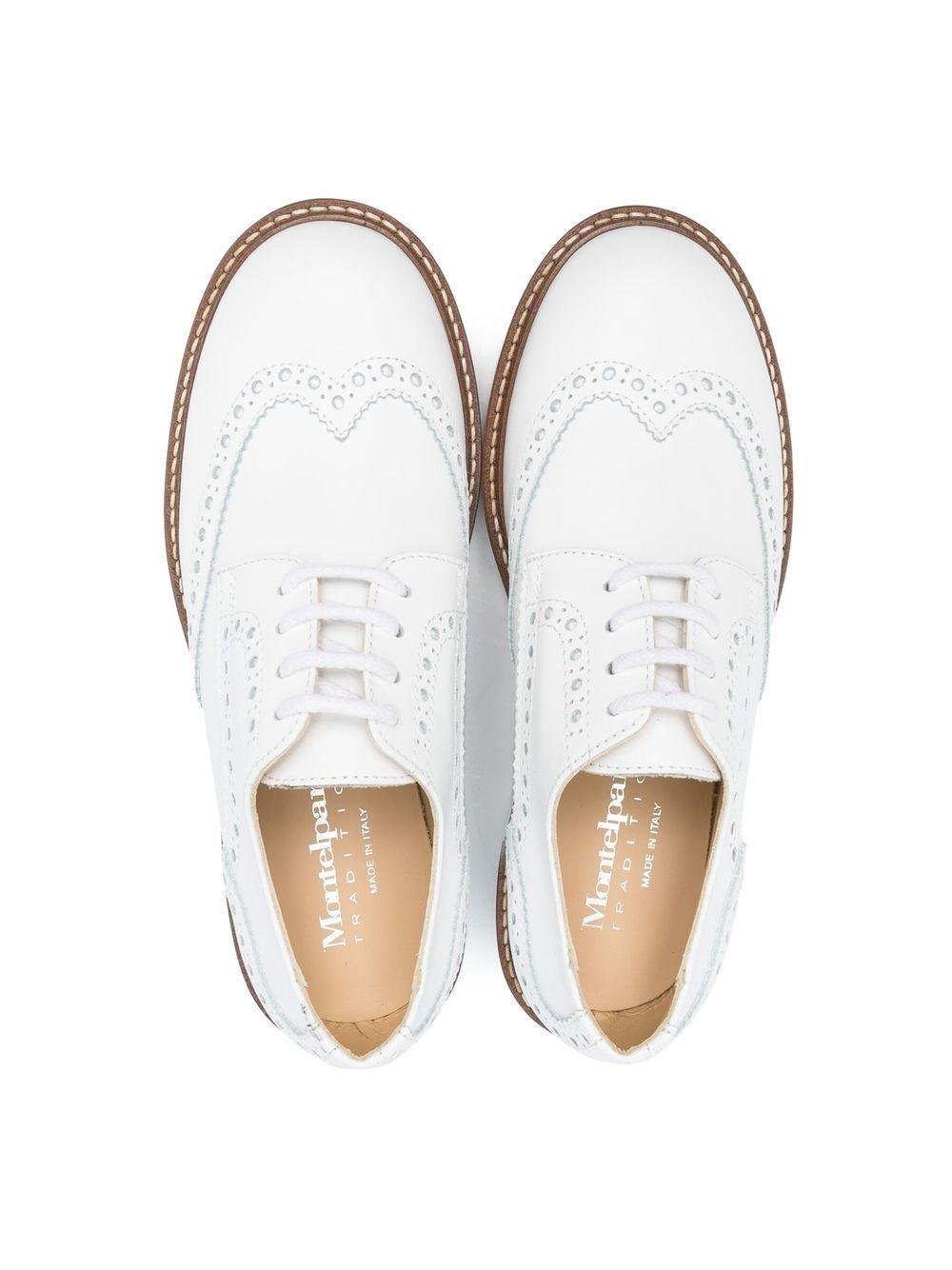 Brogues per bambino Andrea Montelpare bianco con dettaglio traforato - Rubino Kids