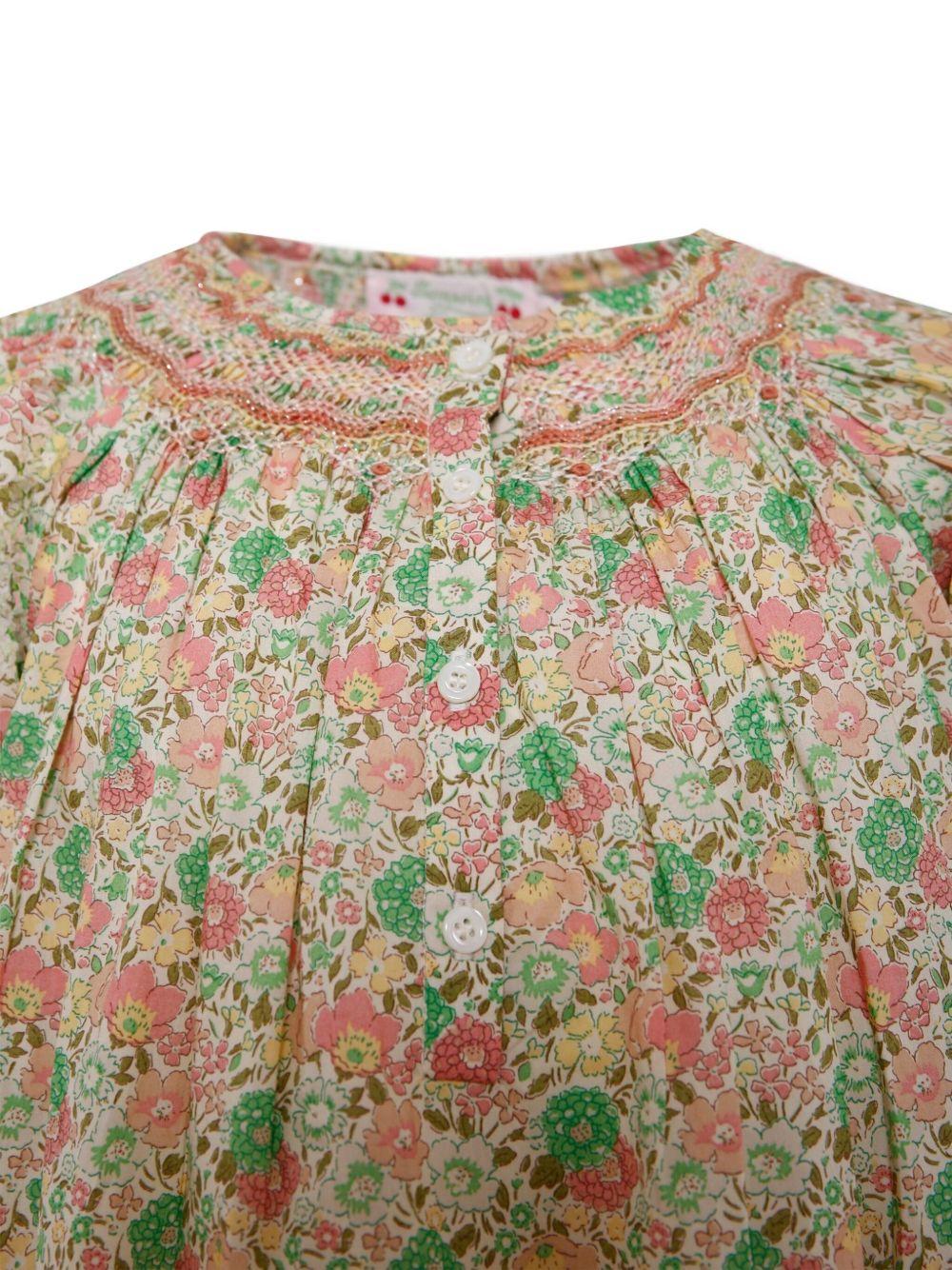 Caftano per bambina Bonpoint multicolore con stampa a fiori - Rubino Kids