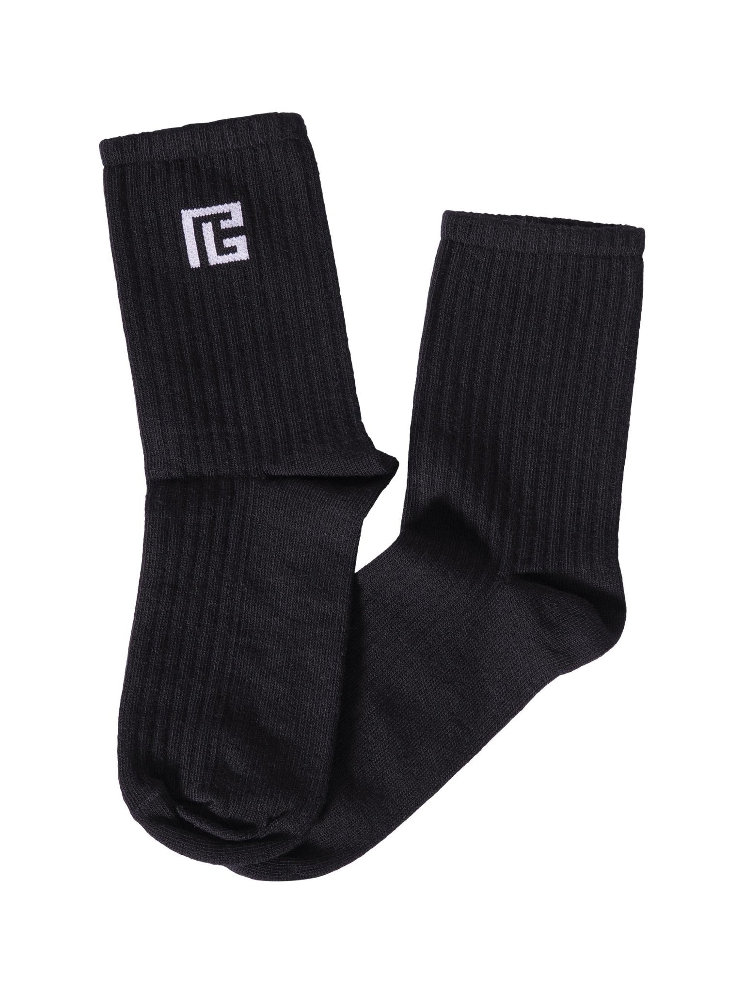 Calzini per bambini Balmain Kids neri con caratteristico motivo labirinto - Rubino Kids